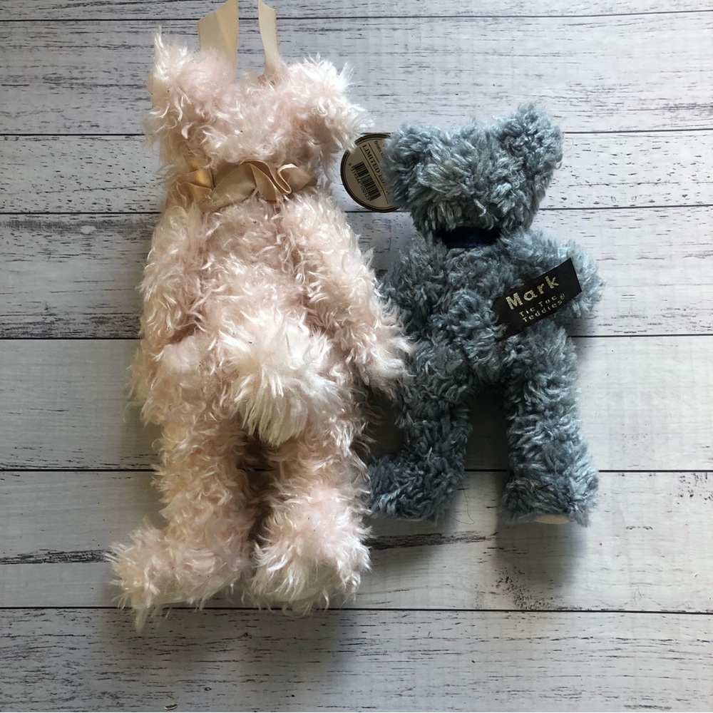 🌿 TIC TOC TEDDIES 🌿 pink teddy plus blue teddy vintage - Picture 2 of 5